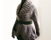 MIA hand knitted cardigan with pockets in taupe