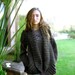 hand knit cardigan MIA with pockets draped back high fashion design magenta in stock