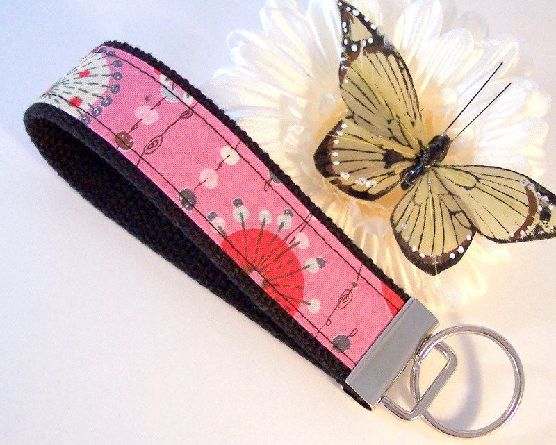 Keychain Key Fob Wristlet in Alexander Henry's Jewel Mobile