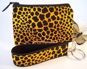 Zipper Pouch and Wristlet Keychain Gift Set in Laurel Burch's Secret Jungle