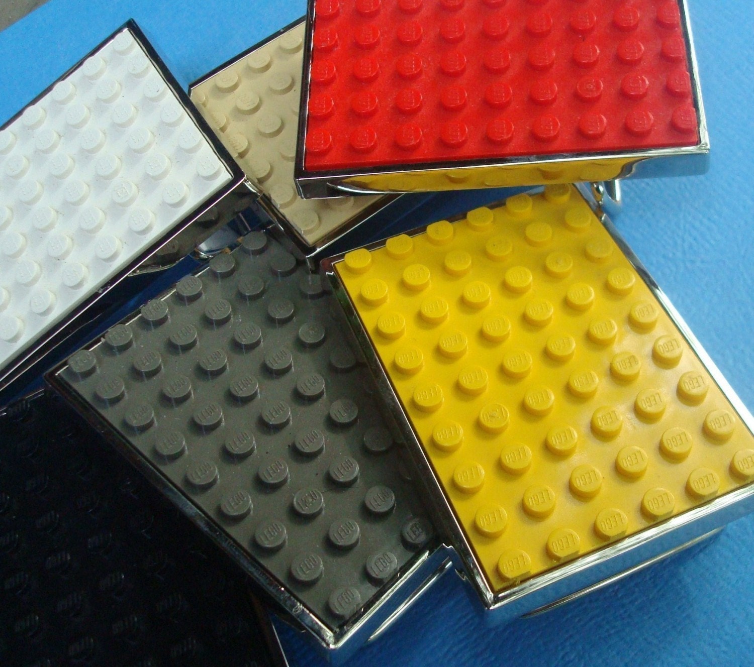 Belt Buckle with upcycled LEGO (r) bright Orange