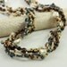 Multi Strand Pearl Necklace Blue Crystal Earthy Bronze
