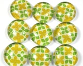 Glass Marble Magnets or Push Pins Set -  Lemon and Lime