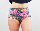 Floral panties with high waist