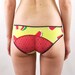 Panties with watermelon print and watermelon seed lace