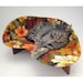 Retro Modern Pet Bed in Rust Cotton Floral