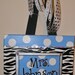 Personalized, Hand Painted Canvas Wall Art (12x12 red, white, zebra example)