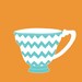 Chevron Teacup, Zig Zag art for girls 13 x 19 modern art print - different colors and sizes available