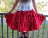 Cotton Petticoat Lolita Red Summer Skirt -Custom to your size