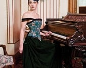 Steampunk Corset Gown Woodland Print Elephants and Deer Victorian  - custom to order