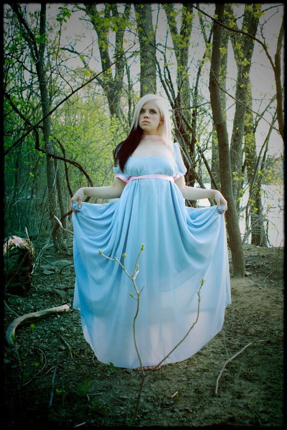 Jane Austin Dress Empire Waist Pretty in Love Powder Blue Georgette Gown -Custom to your size
