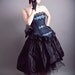Masquerade Gown Steampunk Wedding Midnight Blue Silk and Black Lace-Custom to your size