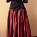 Plus Steampunk Skirt in Red Taffeta Long - Custom to your size 3X-5X
