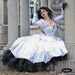 Corseted White and Black Gothic Steampunk Wedding Gown "Gothic Romance"- Custom to your size
