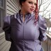 Plus Size Blouse Steampunk Dark Lavender Taffeta with High Neck-Custom to your Size 2X and above