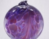 Purple Peacock Feather Blown Glass Ornament 3.5 inches FREE SHIPPING - Oberini