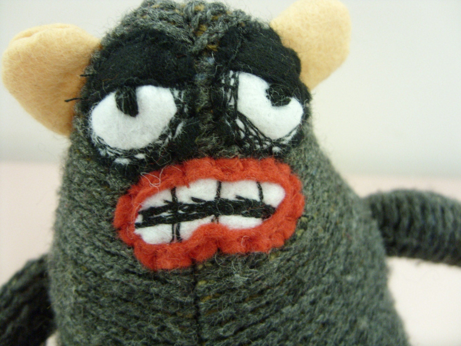 Goofy grey plush mouse