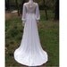 70s jersey pleated wedding gown lace long sleeves small size 2