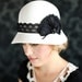 Downton Abbey Style Cloche Black and White Womens Cloche Hat
