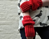 The Puffball Mitts in Red