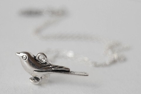 Silver Mocking Bird Necklace