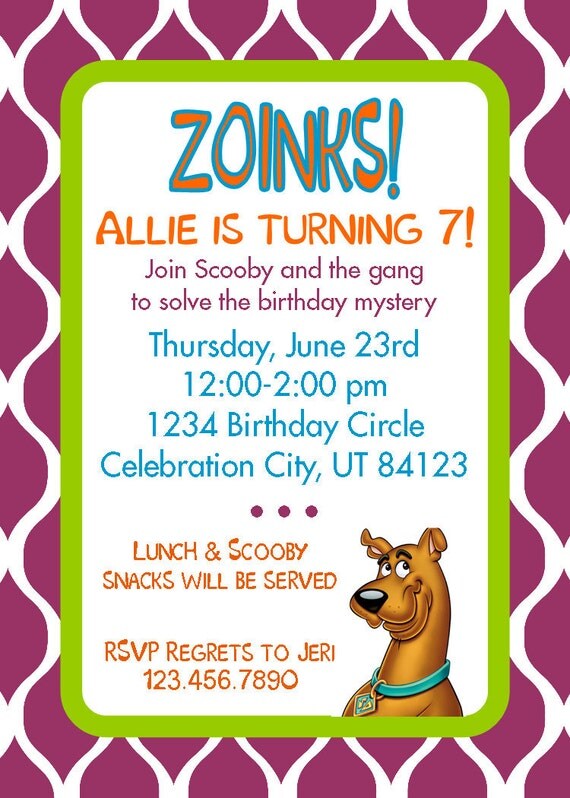 PRINTABLE DIGITAL FILE-- Scooby Doo Mystery Machine Party Printables