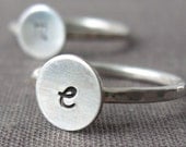 Sterling cursive initial ring