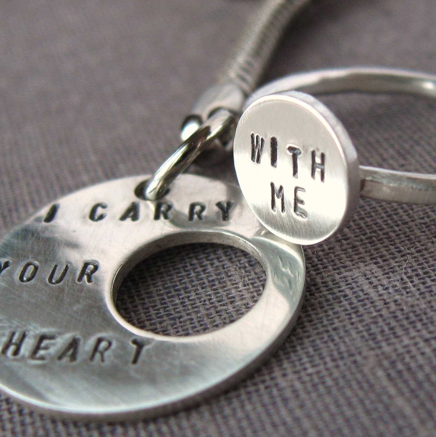 intertwine. sterling silver ring and keychain