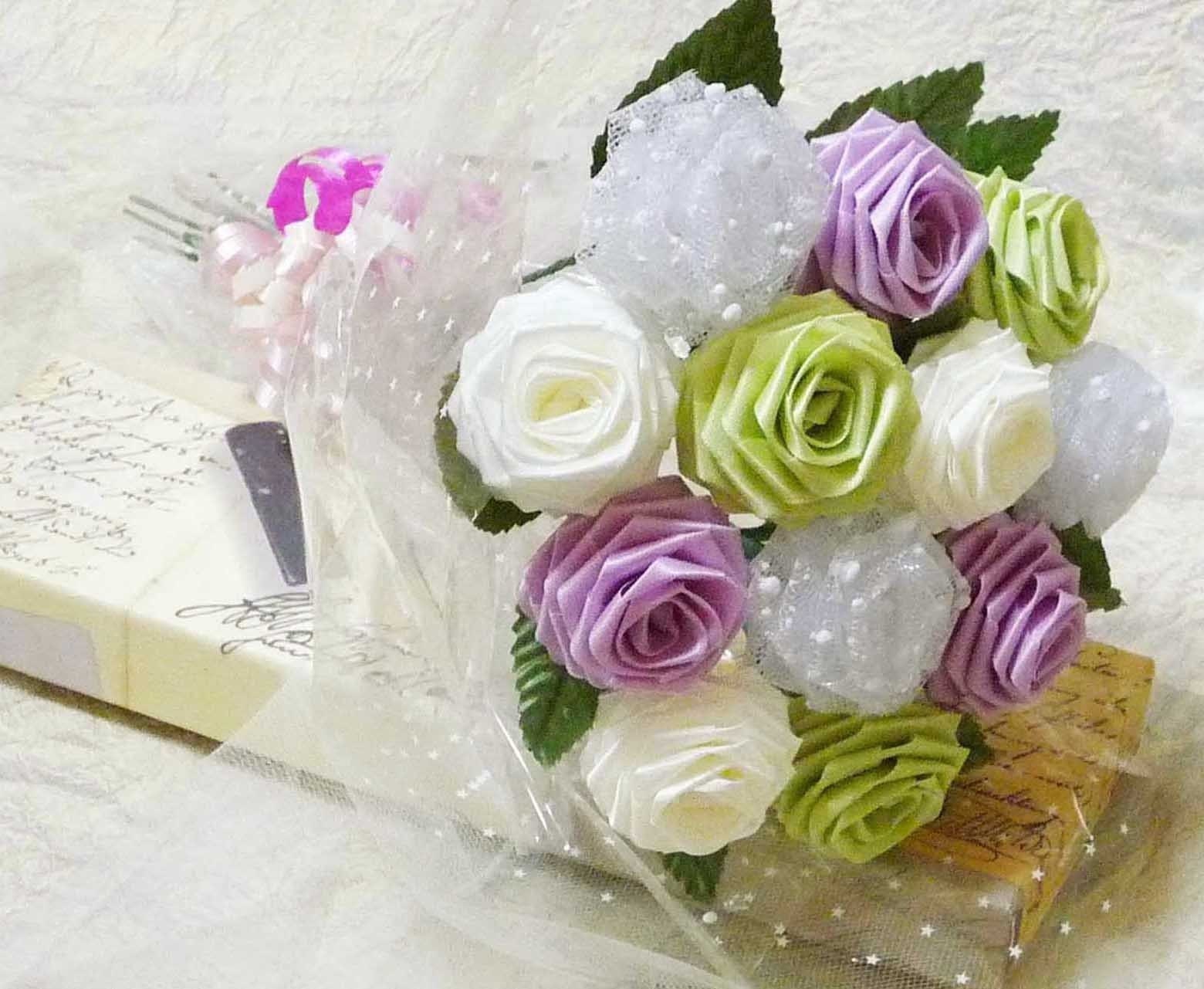 Origami Purplicious Rose Bouquet (1 Dozen Gift Wrapped)