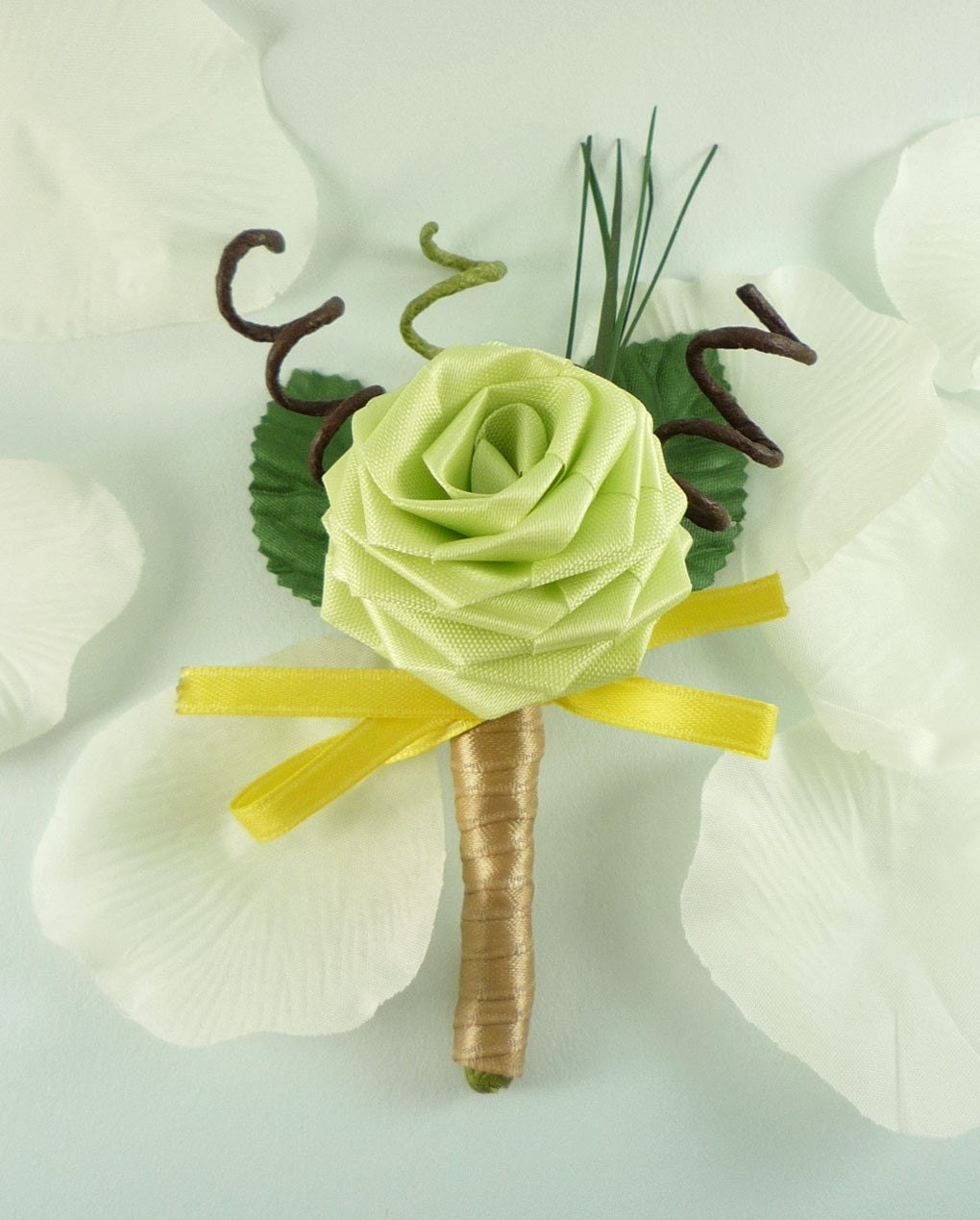 Green Fields Origami Wedding Bouquet, Bridal Bouquet (Medium size), Rustic Weddings, Woodland Bouquet