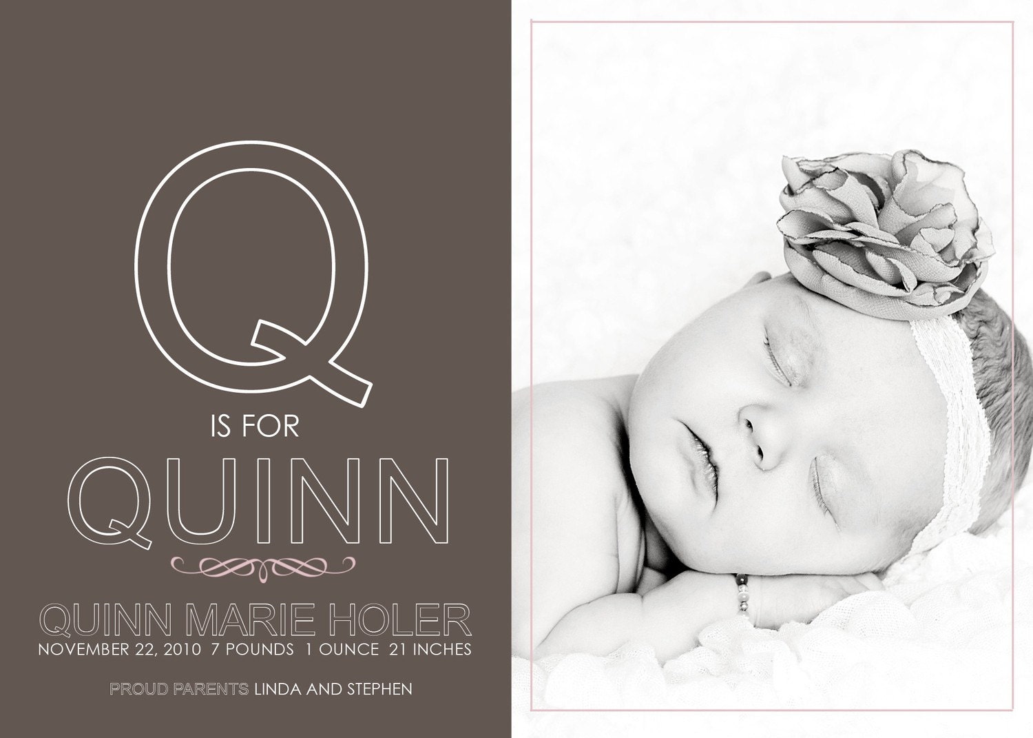 photo birth announcement - skinny.