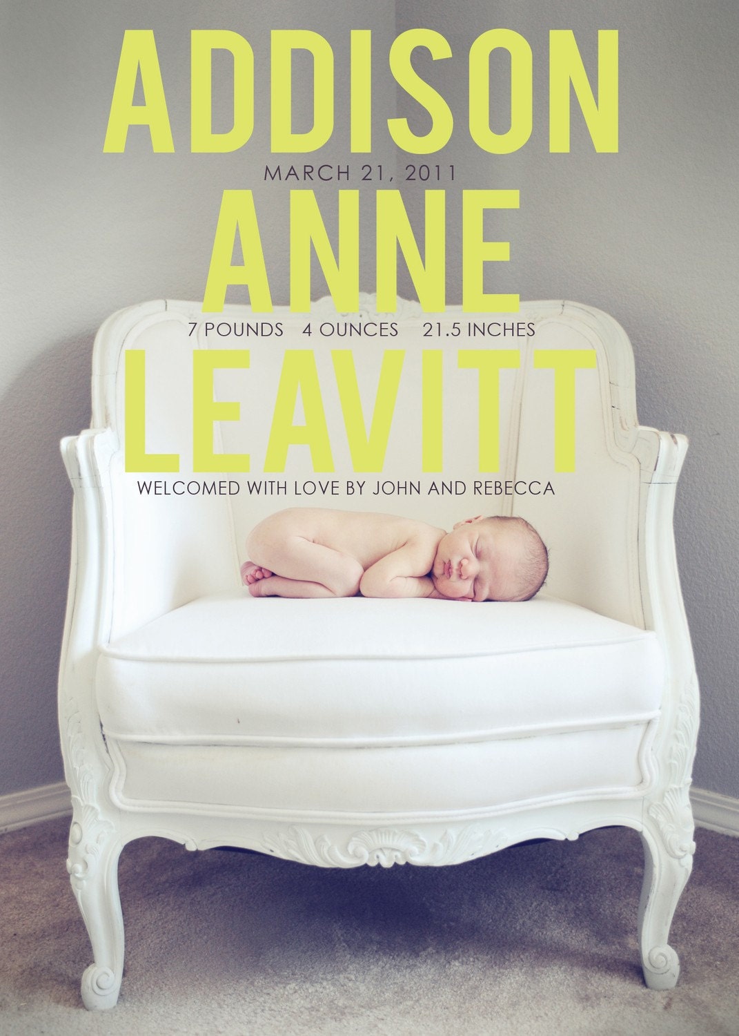 custom photo birth announcement - bold.