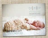 custom baby photo birth announcement - modern