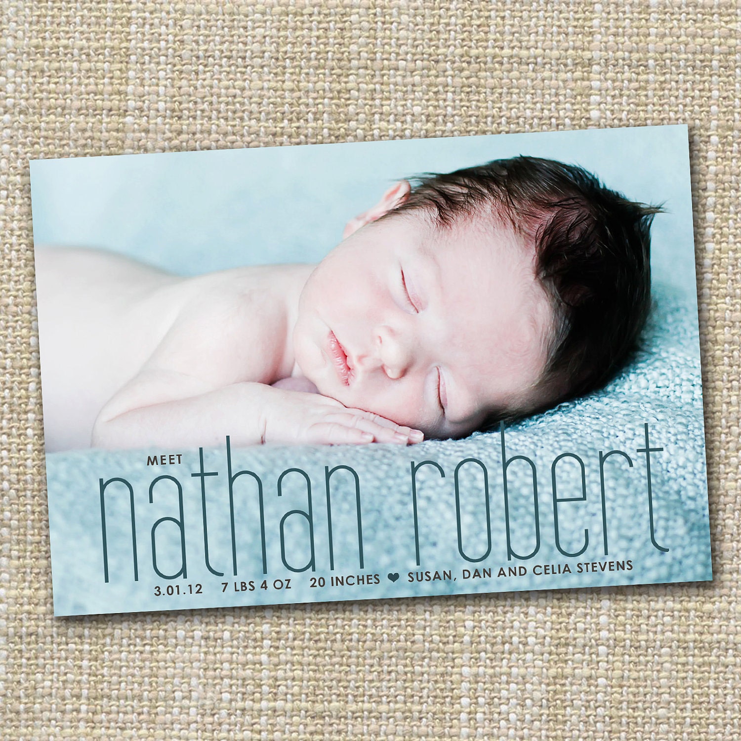 photo baby birth announcement - high style.