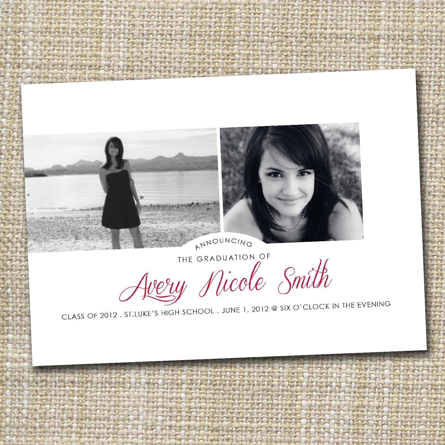 photo graduation announcement printable - simplistic.
