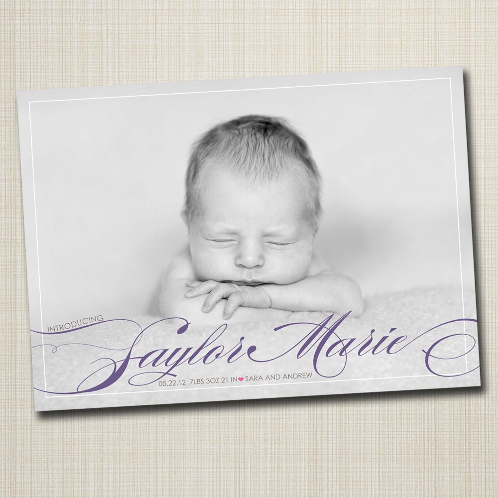 photo baby birth announcement boy or girl - swish.