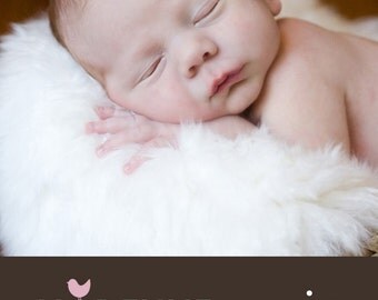 custom photo birth annoucement - mod bird