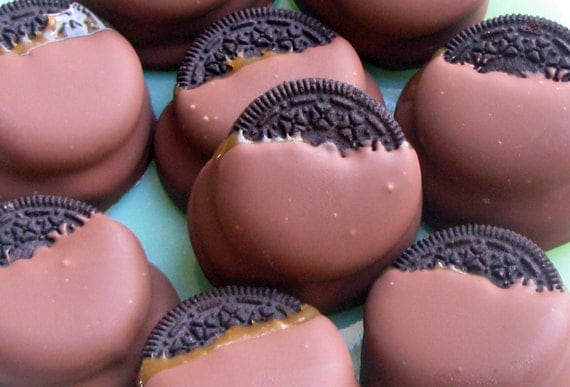 Chocolate & Caramel Covered Oreo Cookies Il_570xn