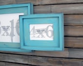 picture frames turquoise stacked style . 4x6 handmade picture frame
