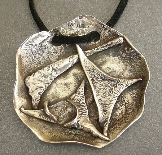 Contemporary Sterling Artisan Abstract Pendant