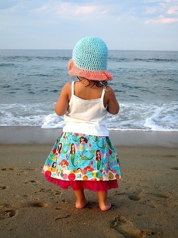 Girls Skirt - Girls Mermaid Skirt - Turquoise Skirt