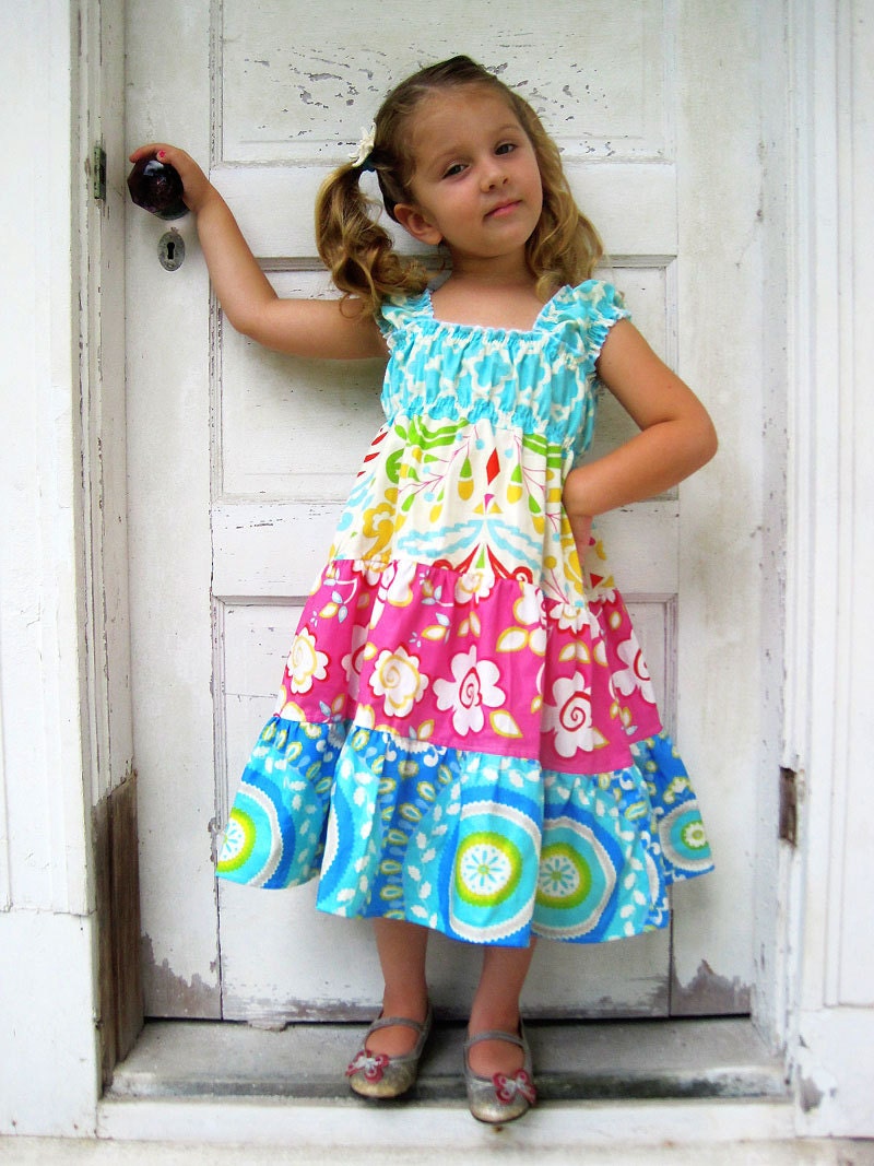 Girls Blue Dress - Turquoise Dress - Beach Dress