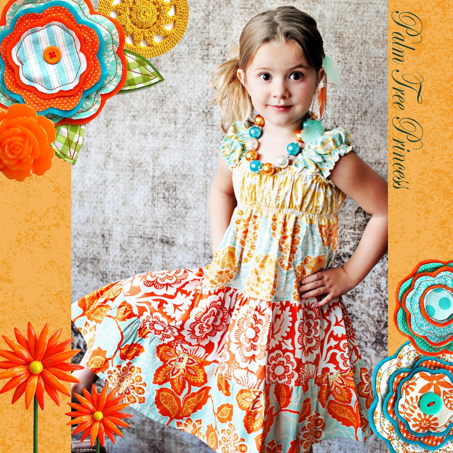 Floral Dress - Spring Dress - Orange Dress