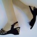 40s Gold Plaid Wedge Shoe