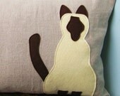 Siamese Cat Pillow Cover on Natural Linen