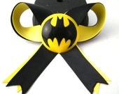 Batman Dark Knight Comic Book Geek Hair Bow Clip, Costume Accessory, Retro Cosplay Hairbow