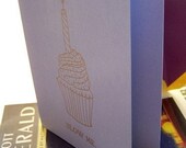 Blow Me Cupcake Screen Printed Birthday Card Suggestive Cheeky