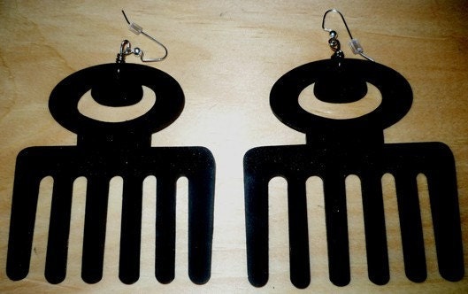 DUAFE Afro Pick Earrings