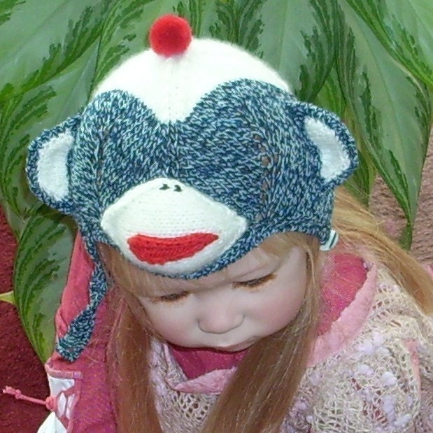 Cashmere hat Sock Monkey for children