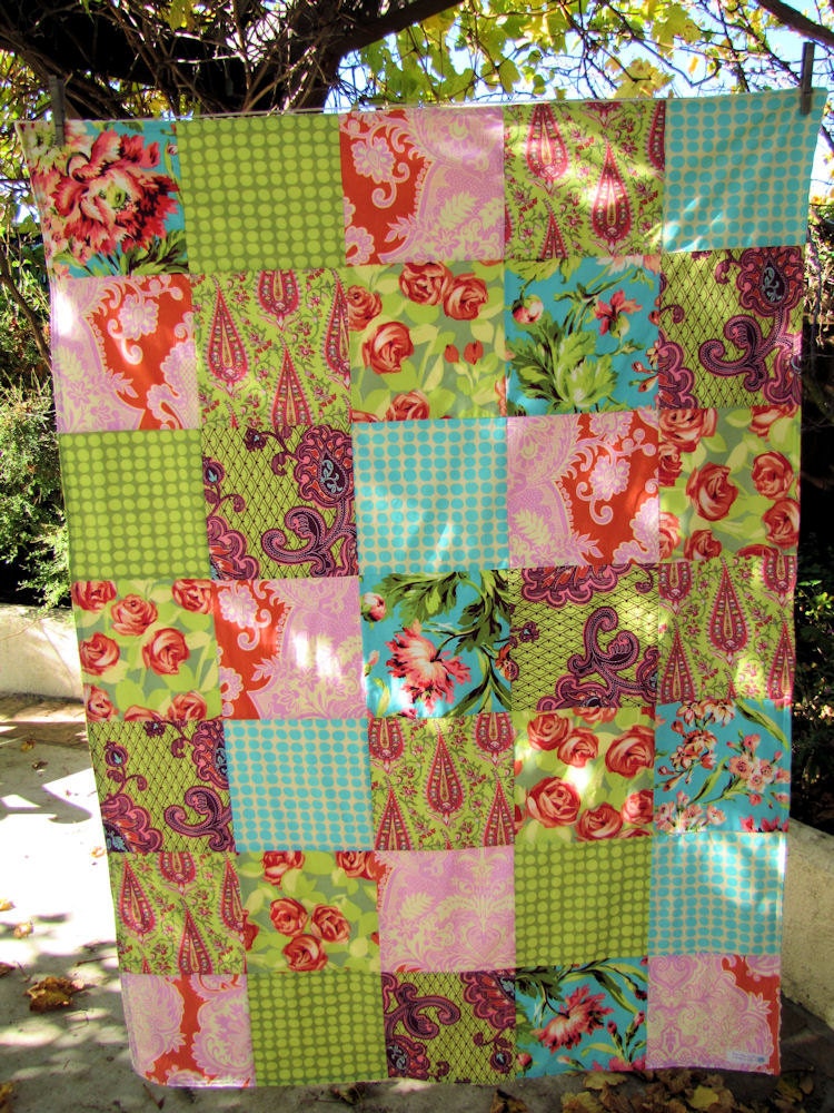 40x56 Bliss Bouquet Patchwork and Minky Throw or Blanket Made to Order